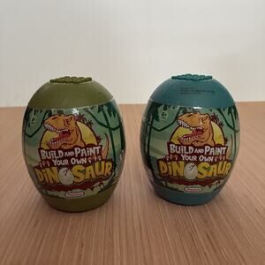 PREXTEX Lot Of 2 Build and Paint Your Own Collectible Dinosaur Toy Kit